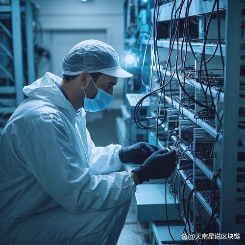 An illustrative depiction of a modern mining rig setup, showcasing advanced hardware that enhances Bitcoin mining efficiency and profitability